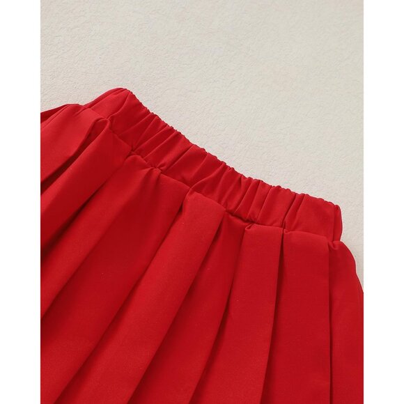 Adorable 2-Piece Toddler Girl Fall Winter Outfit with Sweatshirt & Pleated Skirt - Picture 7 of 8